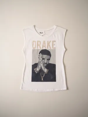 Bravado Drake Official Merch Twist Back Cutout Tank Top White Graphic Size Small thumbnail 4
