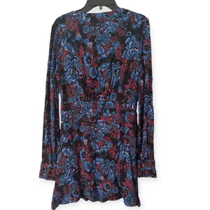 Free People Dark Floral Empire Waist Mini Dress Size 4 thumbnail 2