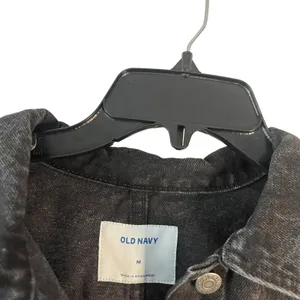Old Navy Women's Size Medium Black Denim Button Up‎ Trucker Jacket thumbnail 4