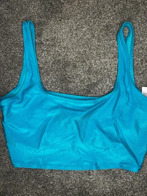 Aerie Scoop Bikini Top Aqua Ribbed thumbnail 2