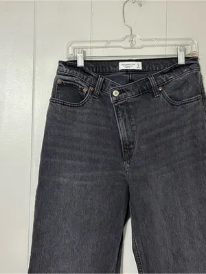 Abercrombie & Fitch 90s Relaxed Criss Cross Jeans Black Size 29 8 High Rise thumbnail 4