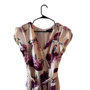 Lulus Pink Purple Floral High-Low Wrap Maxi Dress Women Sz M thumbnail 5