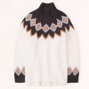 Abercrombie & Fitch Mock Neck Fairisle Fluffy Sweater XS GUC thumbnail 2