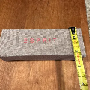 ESPRIT Eyeglass Case Glasses Khaki Beige Hard Canvas Magnetic Close Sunglasses thumbnail 6