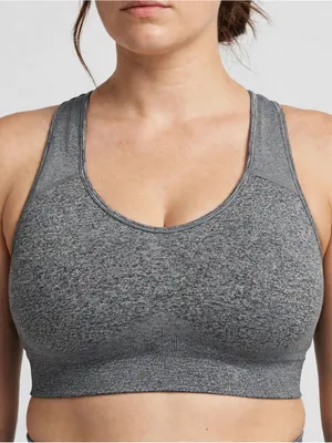 PUMA Heather Grey Adjustable Strap Sports Bra Size Large thumbnail 1