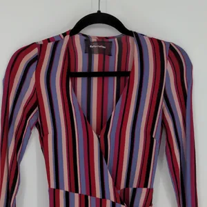 Reformation Anya Women's Wrap Dress Size Extra Small Vertical Stripe Colorful‎ thumbnail 2