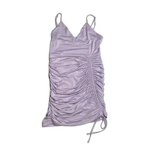 Revolve Lavender Vneck Bodycon Rouched mini dress Medium thumbnail 4