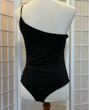 Mono B Black One-Shoulder Bodysuit, size L thumbnail 3