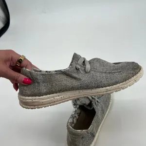 Hey Dude Women's Wendy Linen Slip-on Shoe Iron light gray travel comfort soft 11 thumbnail 5