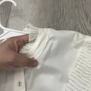 Renaissance Ruffle Buttonup Shirt cotton sheridan womens White medium victorian thumbnail 6