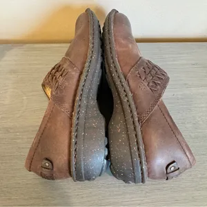 UGG Anila Wool Lined Leather Brown Clog‎ Slip On Shoes Brown Comfort 7 thumbnail 5