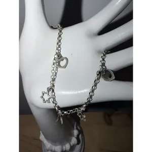 Sterling Silver 925 Anklet Star‎ Heart thumbnail 2