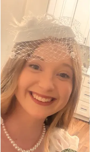 Amazon White tea party hat and gloves thumbnail 2