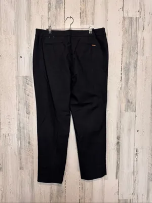 Anne Klein Black Trousers Womens 12 Gold Lion Button Mid Rise Straight Leg Pants thumbnail 4