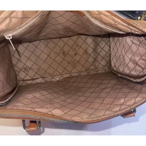Vintage JR Julius Resnick Monogram Lining Leather Woven Purse Satchel Bag USA thumbnail 14