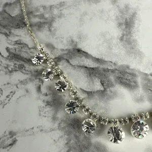 Vintage Art Deco Style Cubic Zirconia Crystal‎ Rhinestone Cocktail Necklace thumbnail 3