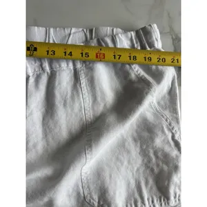 Merona White Linen Blend Pants XXL Wide Leg Drawstring Elastic Waist Resort thumbnail 6