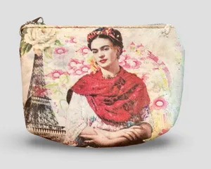 Frida Kahlo Faux Leather Coin Pouch thumbnail 1