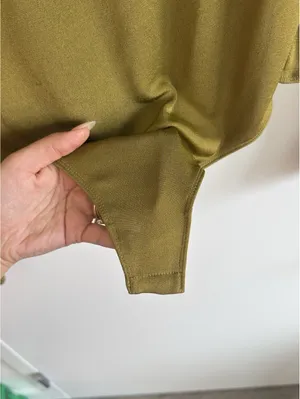 Free People That’s Hot One Shoulder Bodysuit Olive Green Size L thumbnail 7