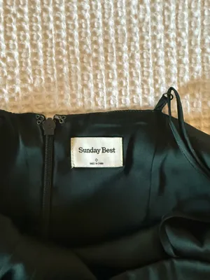 Aritzia Sunday Best Dress Mini Satin Green thumbnail 5