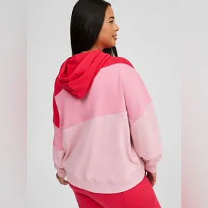 Torrid Pink Colorblock Valentine Cozy Fleece Relaxed Hoodie Sweatshirt - size 2 thumbnail 11