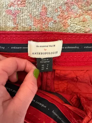 Anthropologie Red Crush Velvet Pants thumbnail 6