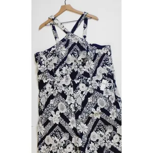 NWT!! Anthropologie MAEVE Magda Halter Jumpsuit Retro Floral Wide Legs Size 24W‎ thumbnail 3