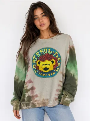 Grateful Dead Grateful Forever Dancing Bear Tie Dye Sweatshirt Large thumbnail 1