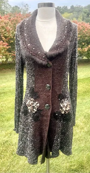 Sioni vintage Y2K-era "Art to Wear" knit sweater coat thumbnail 1