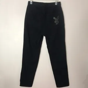 Playboy by pac-sun black button fly high waisted denim jeans size 27 cute‎ thumbnail 3