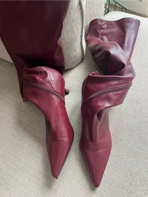 Madden Girl Deserai Burgundy Over The Knee Boots Women’s 8.5 Pointed Toe Heels thumbnail 5