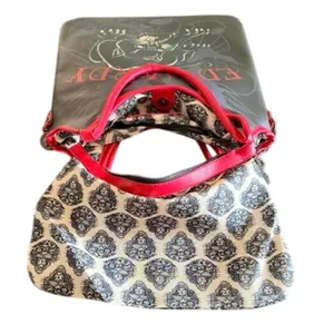 Ed Hardy Panther Tattoo Tote Bag Black Red Shoulder Purse Built-In Zip Pouch thumbnail 11
