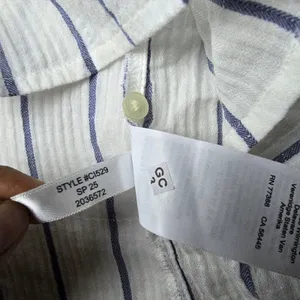 J. Crew NWT Women's Puff‎ Sleeve Top in Sheer Gauze White Striped Size XS thumbnail 7