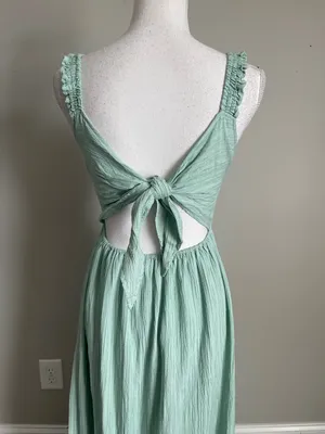 ALTAR'D STATE | Mint Green Maxi Dress with Ruffled Straps Sz XS thumbnail 7