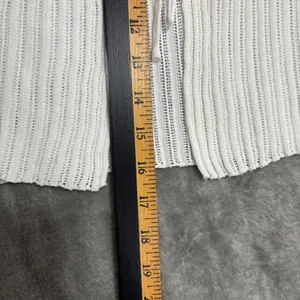 Princess Polly Knit Tie FrontCrop Top Women S/M Ivory Pointelle Ribbed‎ Festival thumbnail 7