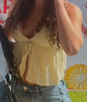 Garage Yellow Crochet Top thumbnail 1