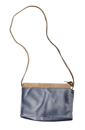 Esprit Crossbody Bag Purse Blue Tan Vintage 90s Y2K Minimalist Quiet Luxury thumbnail 1