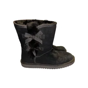 Koolaburra by UGG Victoria Short Black Suede Bow Boots‎ 1015874 Womens 10 thumbnail 3