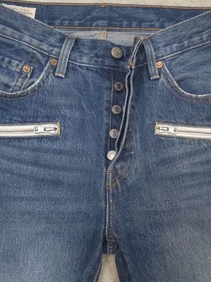LEVIS Colorblock High-Rise MOTO SHOW TEETH ZIPPER CUFF Jeans 27 thumbnail 10