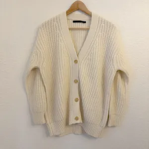 Jenni Kayne Alpaca Cocoon Cardigan XS Chunky Knit Wool Blend Oversized Cream thumbnail 6