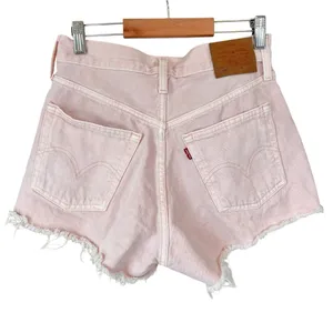 Levi’s Pink 501 Button Fly Denim Shorts‎ thumbnail 3