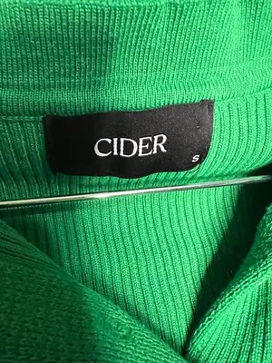 Cider Kelly Green‎ Ribbed Cropped Button-Up Exaggerated Cuff Cardigan Sweater thumbnail 3