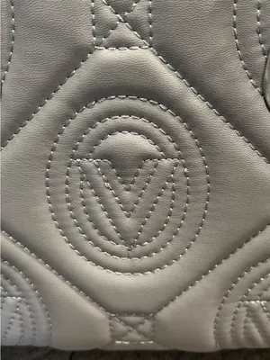 Valentino Orlando Grey Quilted Monogram Satchel Tote Strap Bag Charm V-2012 NWT thumbnail 8