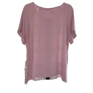 LOFT Sheer Blouse, XL, Mauve Pink Color thumbnail 2