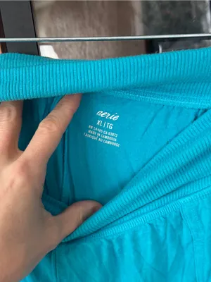 Aerie real soft foldover boxer pajamas stretchy waist pockets high rise thumbnail 3