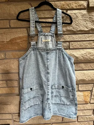 Free People We The Free Denim Overall Dress Indigo Medium thumbnail 5