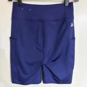 Tek Gear Womens High Waisted Bike Shorts Blue Side Pockets Size S RN73277 thumbnail 8