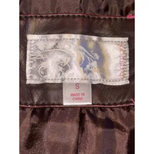 Xhilaration Womens Burgundy Faux Leather Moto Biker Jacket Quilted Size S thumbnail 3