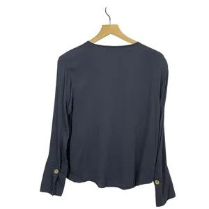 SOMETHING NAVY Pretty Button Through Top - Navy Blue - XS thumbnail 7