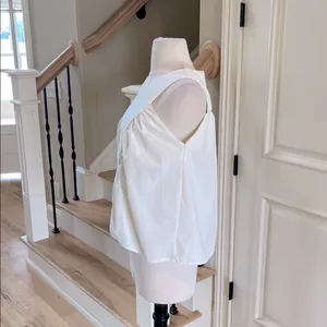 New Cream Shirred Swing Tank Blouse thumbnail 4